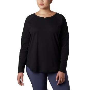 Columbia Fall Pine Washed Crew Plus Size, Sudaderas Negros Para Mujer | 218945-SBT